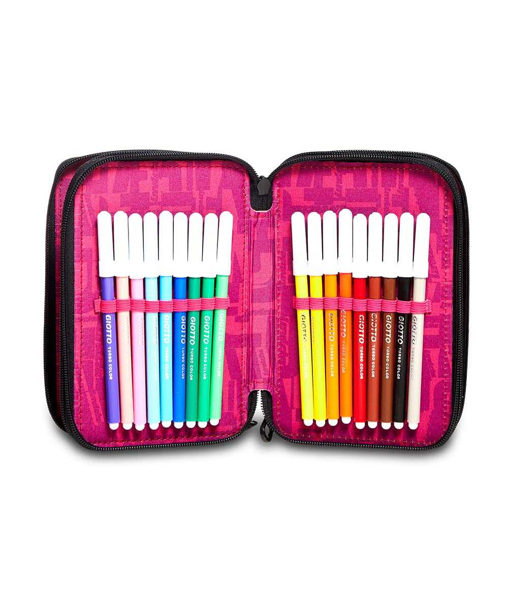 invicta-astuccio-scuola-3-zip-roses-rosa-completo image 3