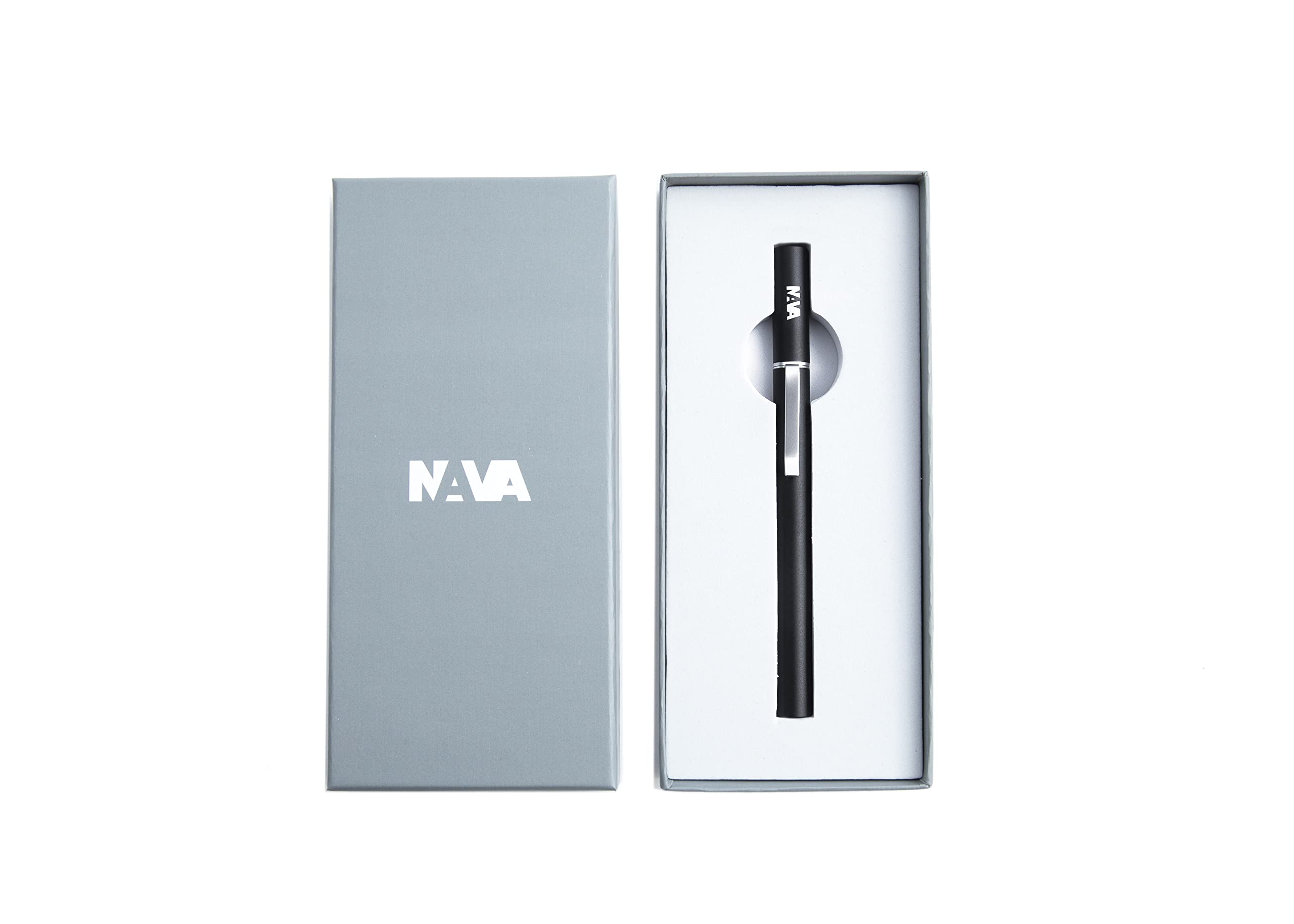 nava-design-magnetica-penna-stilografica-alluminio-nero-argento-tratto-0-6-mm image 1