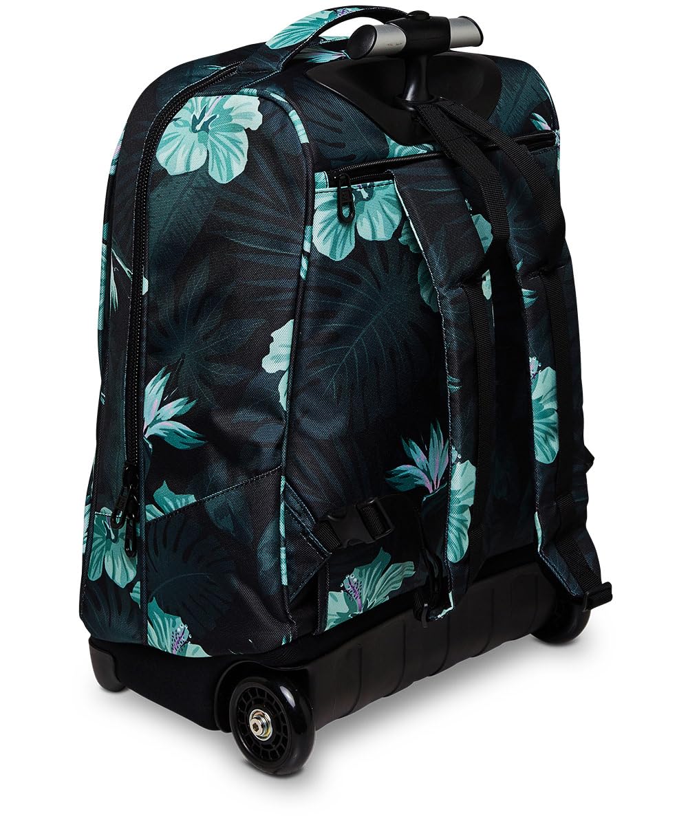 invicta-trolley-scuola-fantasy-hibiscus-azzurro-e-verde-2-in-1-con-spallacci-zai image 7