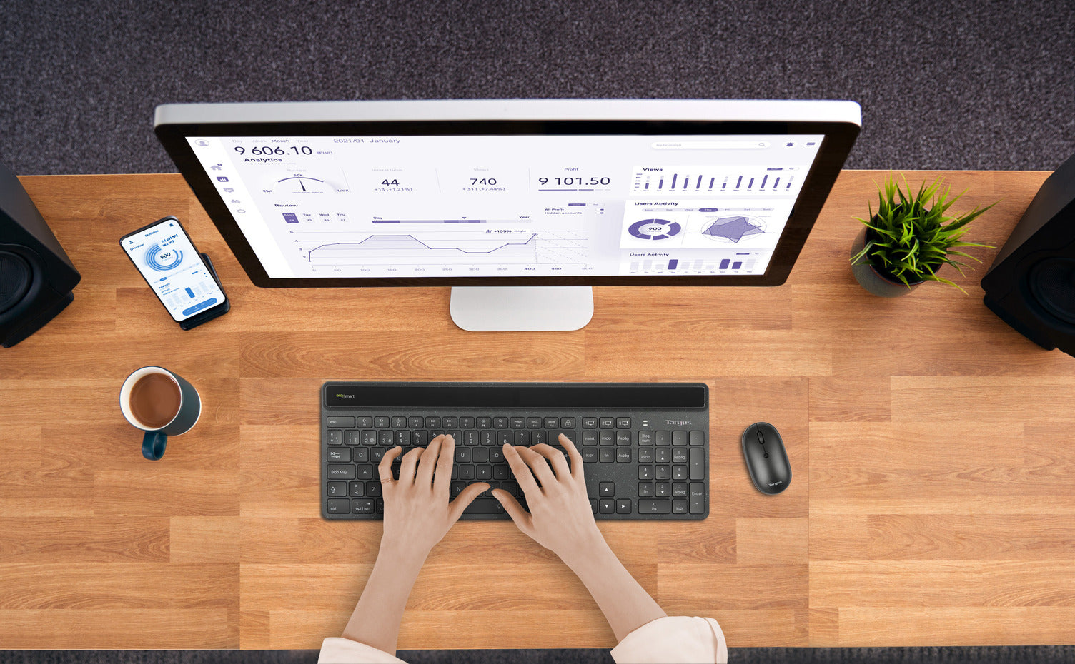 targus-ecosmart-sustainable-energy-harvesting-keyboard-es-tastiera-wireless-blue image 2