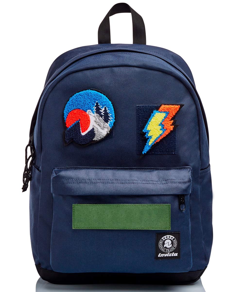 invicta-zaino-carlson-patch-time-monoscomparto-nero-con-tasca-porta-laptop image 1