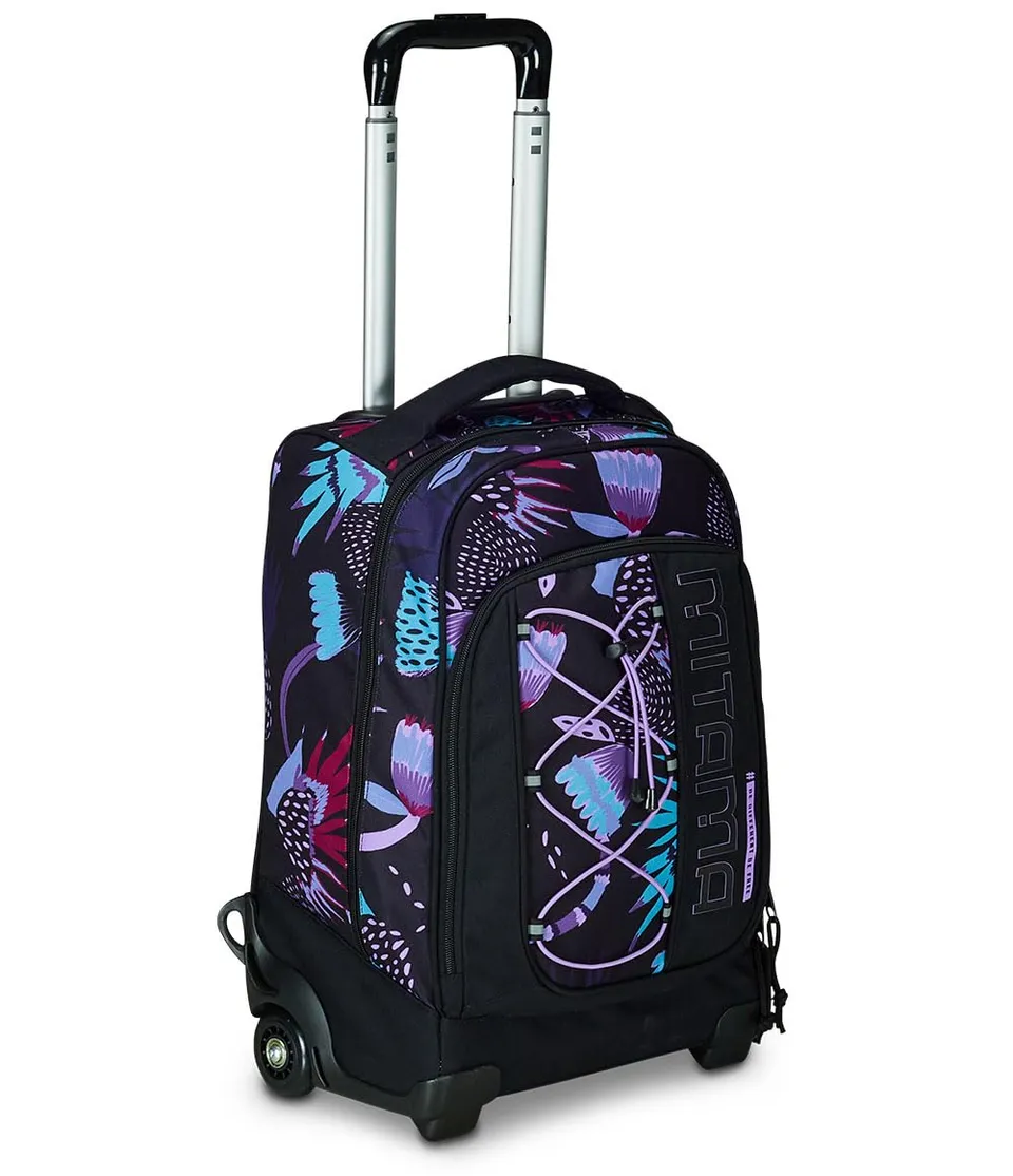 mitama-trolley-dr-purple-bloom-zaino-trolley-scuola-elementare-nero-e-viola image 1
