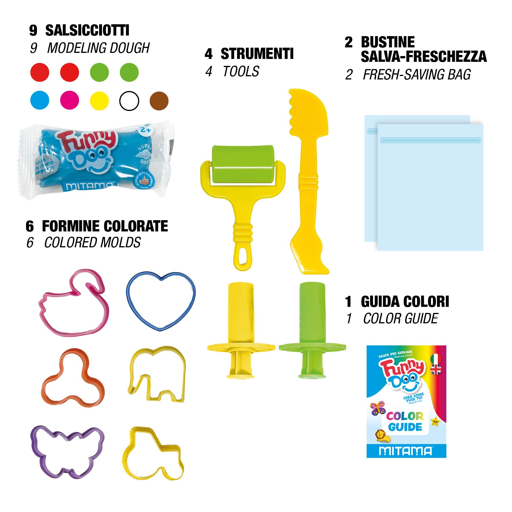 mitama-my-creativity-kit-funny-doo-barattolo-pasta-modellare-22-pezzi image 4