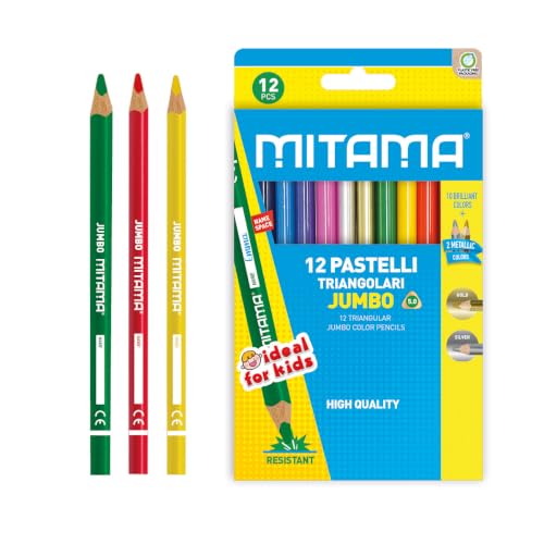 mitama-pastelli-jumbo-triangolari-mina-5-0-mm-12-colori-con-2-metallici image 4