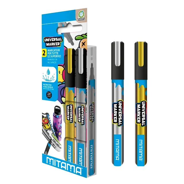 mitama-universal-marker-oro-e-argento-astuccio-2-pezzi-punta-2-8-mm image 1