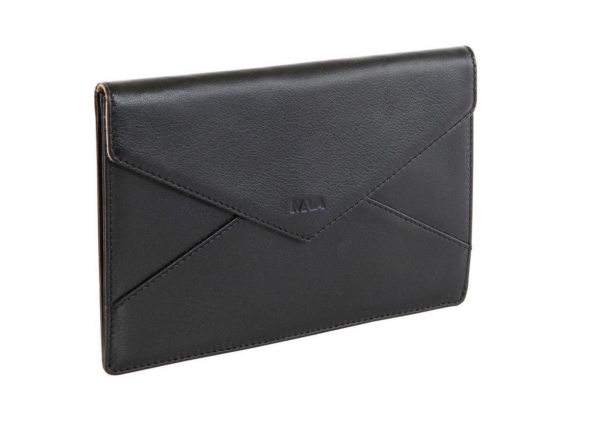 nava-design-smooth-busta-in-pelle-nera-con-bottone-a-pressione-13-x-18-x-2-cm image 1