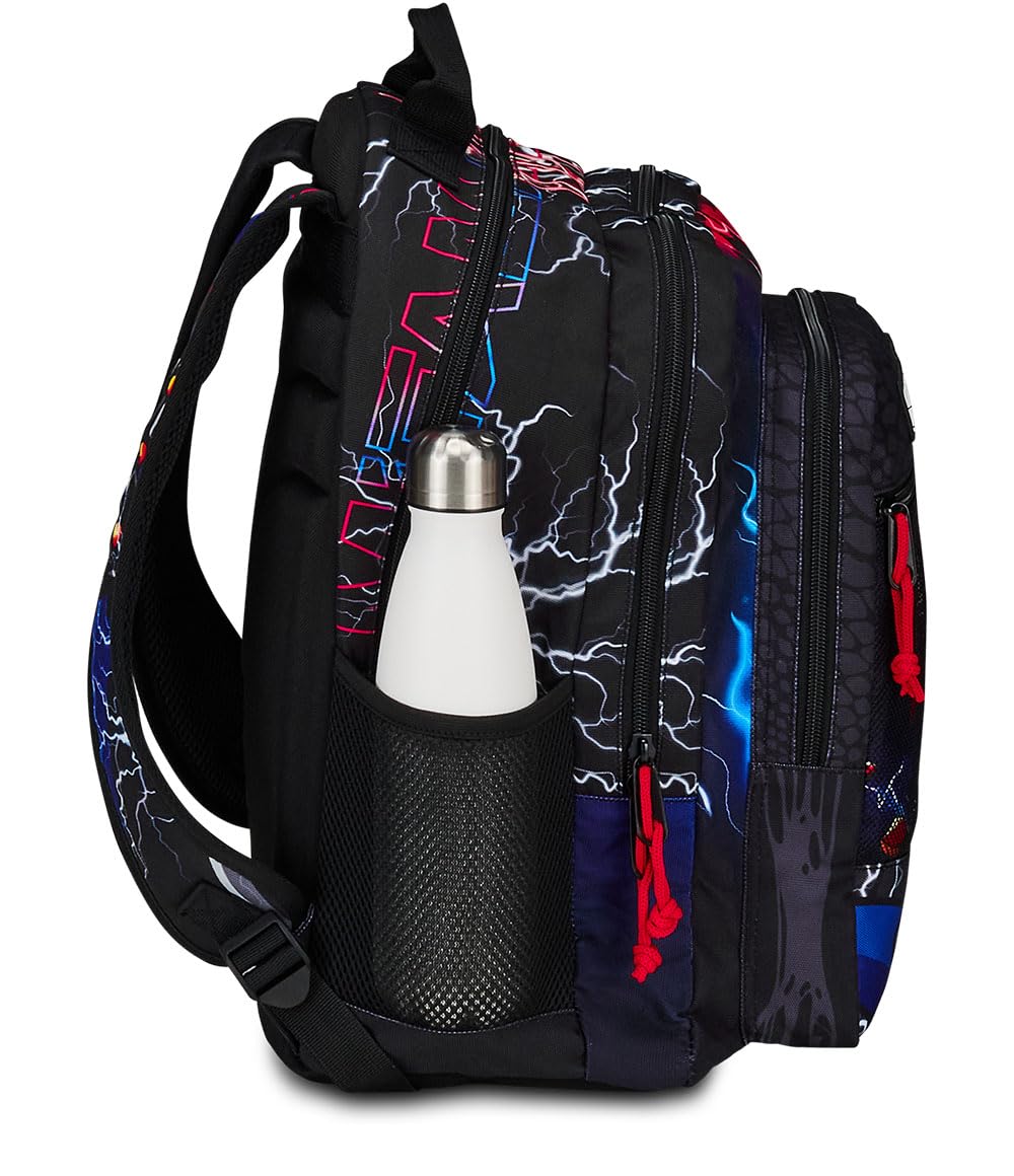 mitama-new-plus-zaino-triplo-scomparto-monster-bite-nero-e-rosso-scuola-elementa image 6