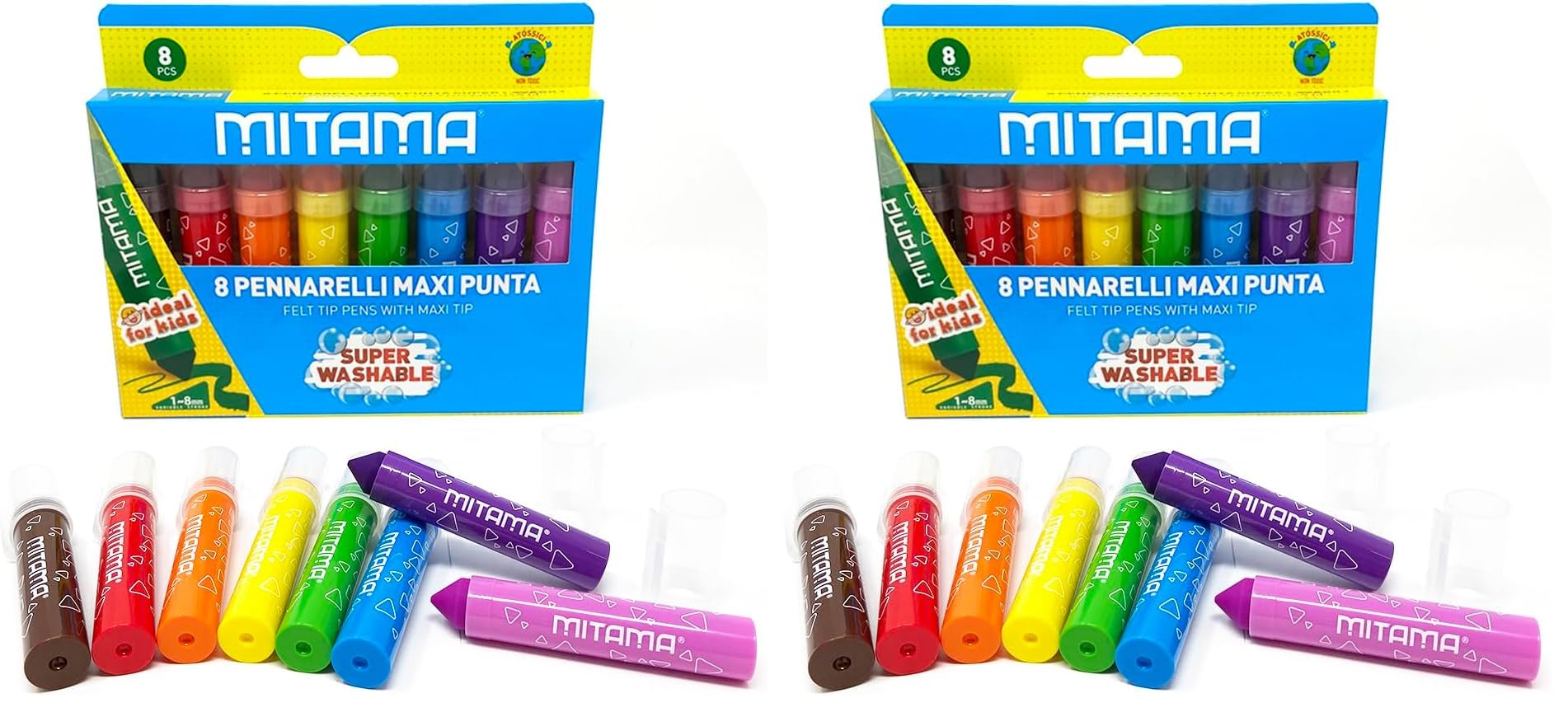 mitama-pennarelli-maxipunta-super-lavabili-astuccio-da-8-colori-scuola image 3