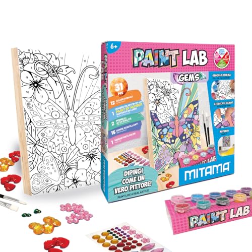 mitama-paint-lab-kit-pittura-con-tela-paint-by-number-e-12-colori-acrilici image 2