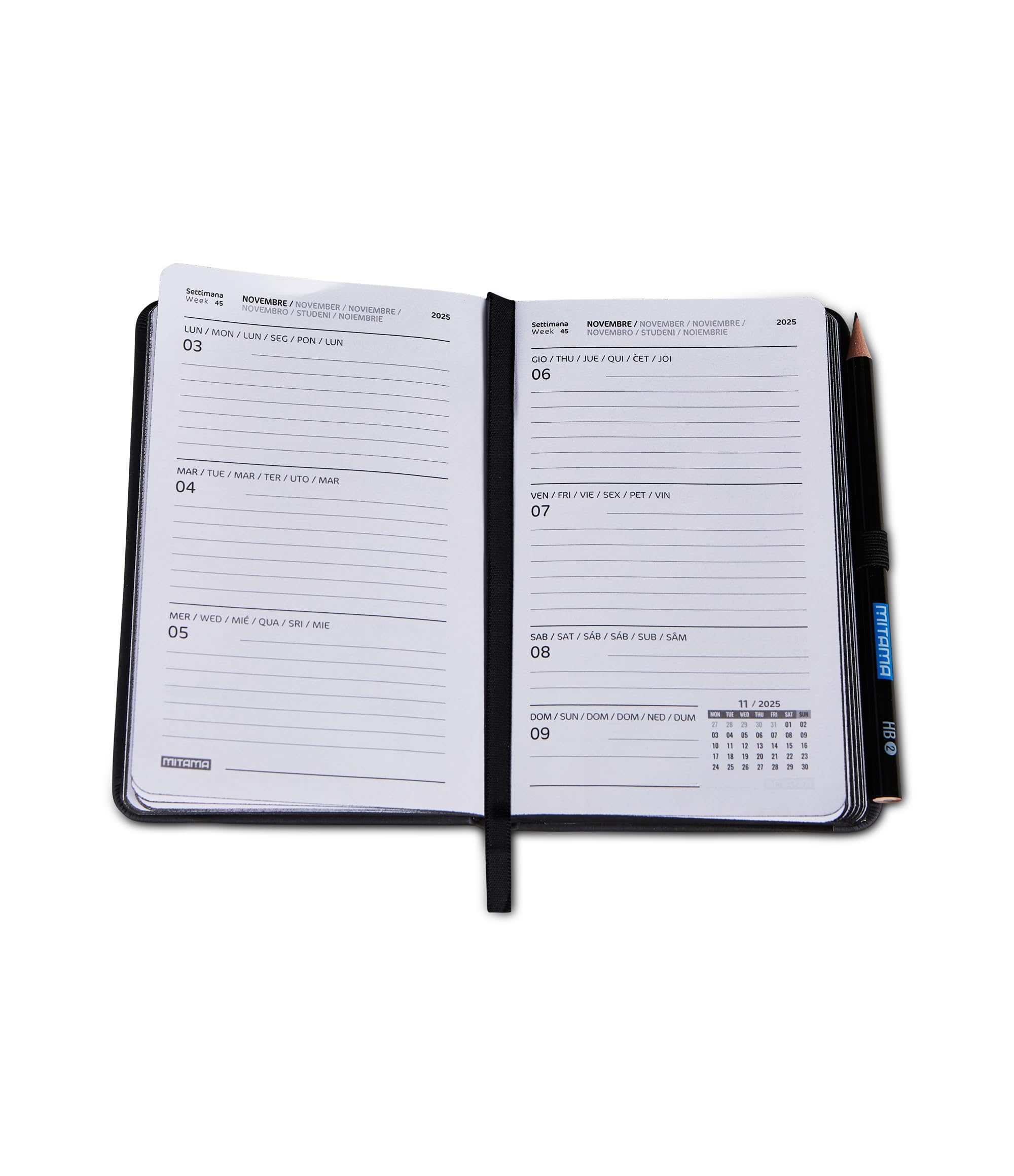mitama-agenda-settimanale-2026-pocket-nero-9-x-14-cm-18-mesi image 3