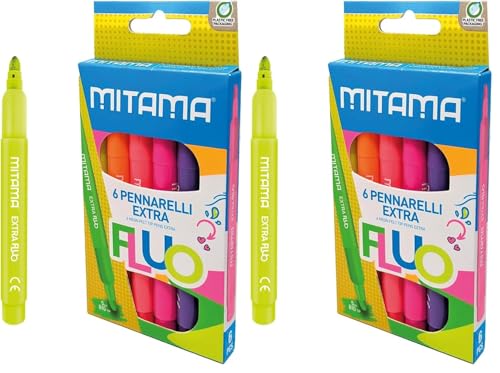 mitama-extra-fluo-pennarelli-punta-maxi-5-mm-astuccio-6-pz-neon image 6