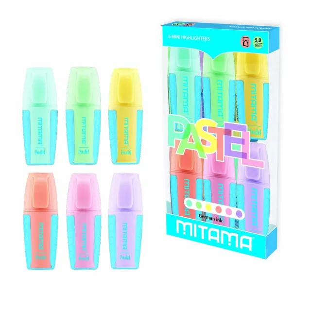 mitama-mini-evidenziatori-pastel-6-pezzi-punta-2-5-mm image 1