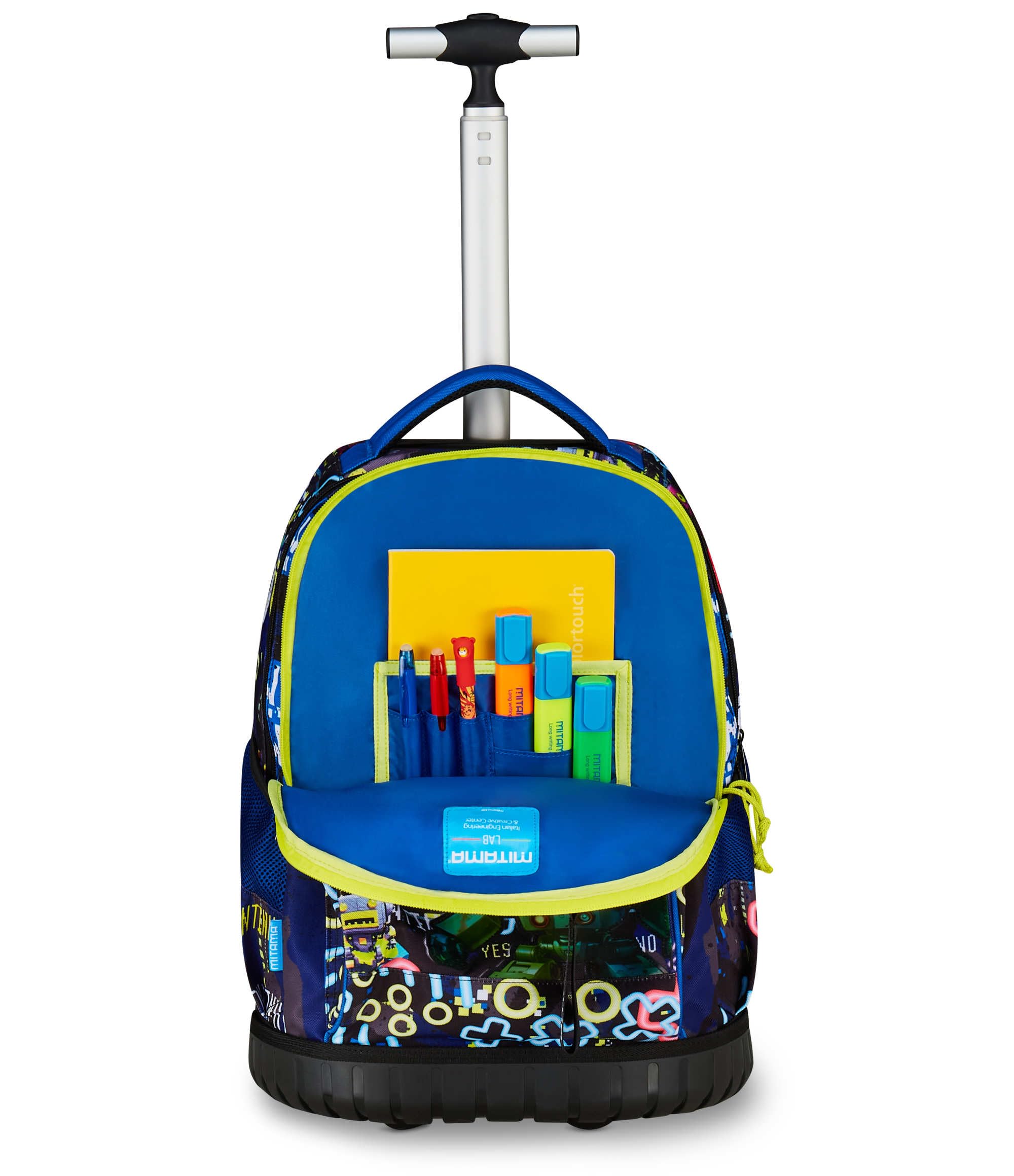 mitama-trolley-scuola-run-maxi-gaming404-blu-doppio-scomparto image 6