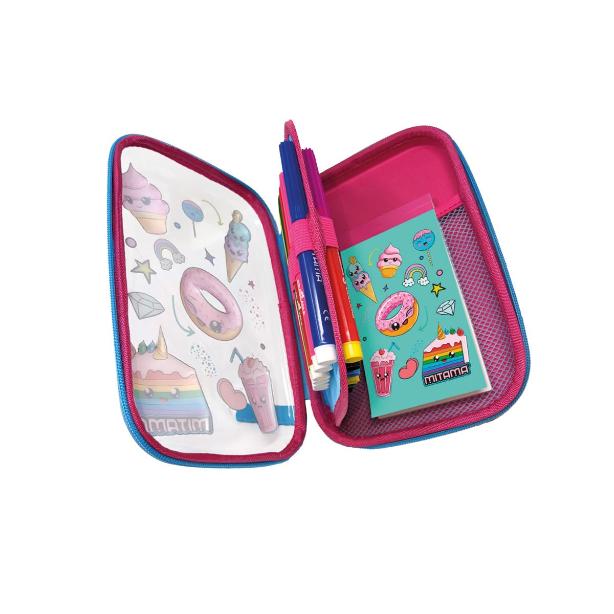 mitama-astuccio-scuola-magic-pencil-case-candy-rosa-completo-di-pennarelli image 2