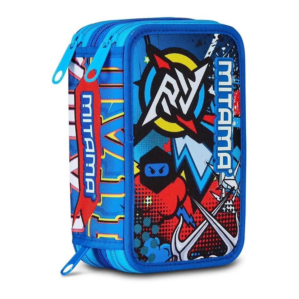 mitama-triplo-mysterious-warriors-astuccio-scuola-3-scomparti-47-pz image 1