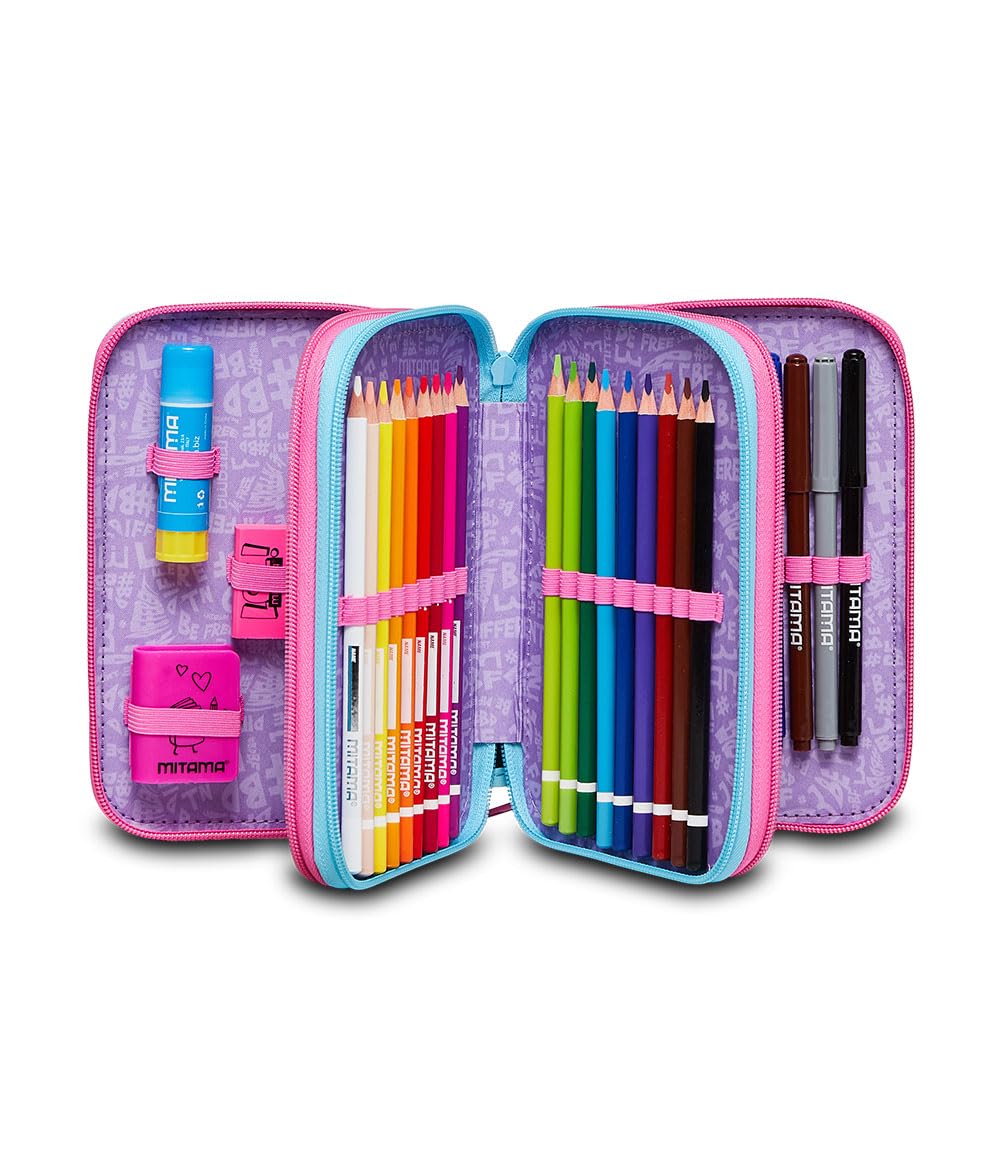 mitama-triplo-music-lover-astuccio-scuola-3-scomparti-47-pezzi-multicolore image 2