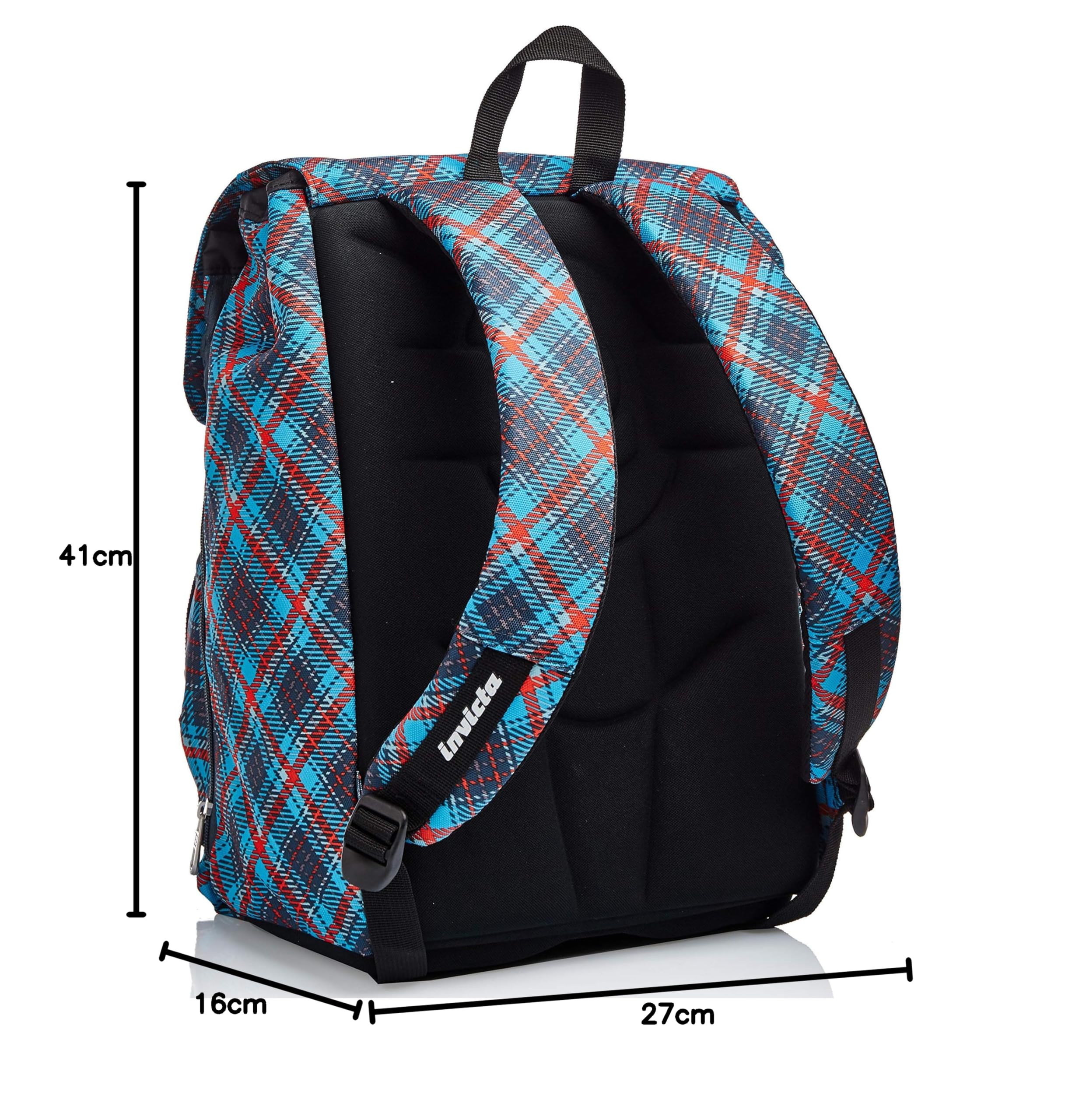 invicta-estensibile-tartan-zaino-scuola-blu-19-lt-28-lt-con-zip-laterale image 7