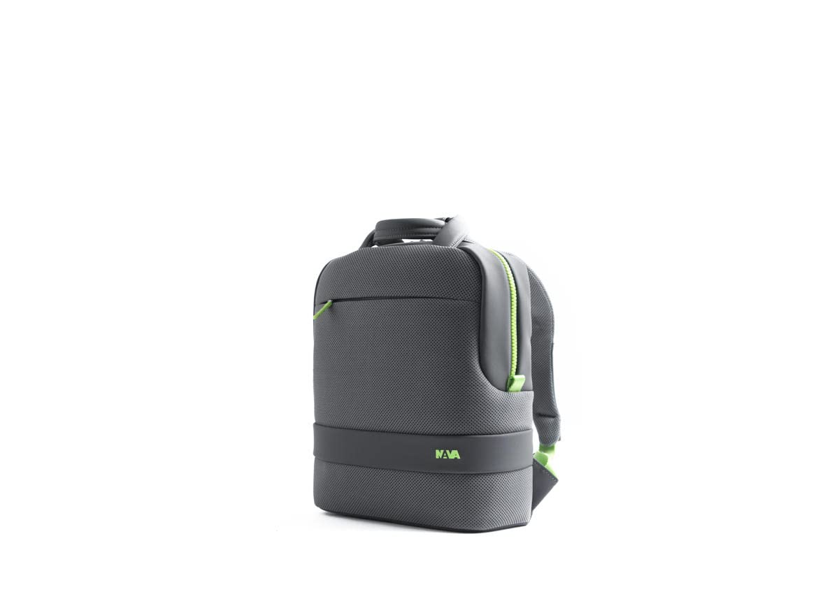 nava-design-easy-break-zaino-squadrato-rfid-porta-pc-13-3-grigio-scuro-verde-flu image 3