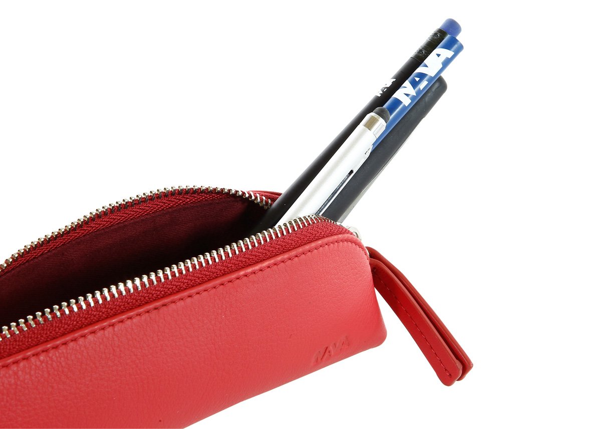 nava-design-smooth-astuccio-portapenne-triangolare-in-pelle-rosso-6-x-19-x-5-cm image 3