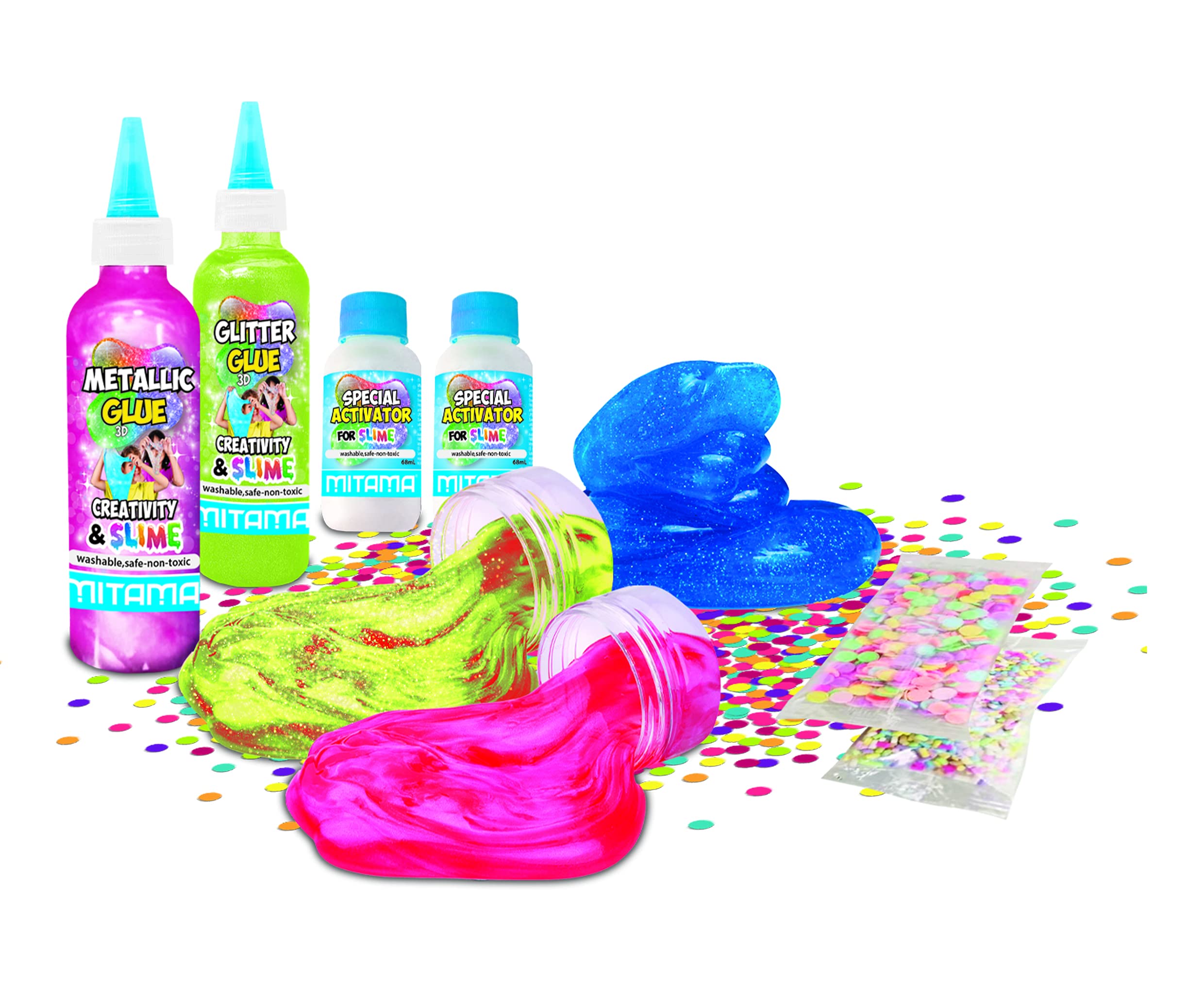 mitama-slime-party-kit-slime-10-pezzi-glitter-e-metal image 3