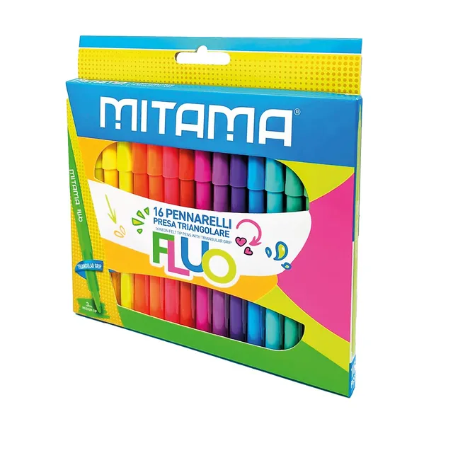 mitama-pennarelli-fluo-neon-astuccio-16-pz-punta-3-mm image 1