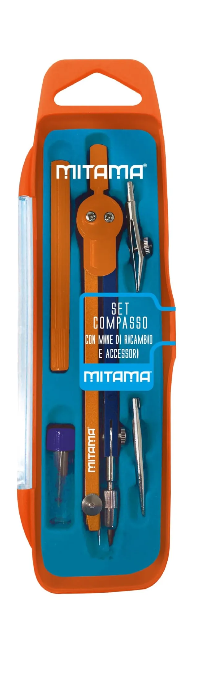 mitama-compasso-con-asta-articolata-tiralinee-per-china-arancio-blu image 1