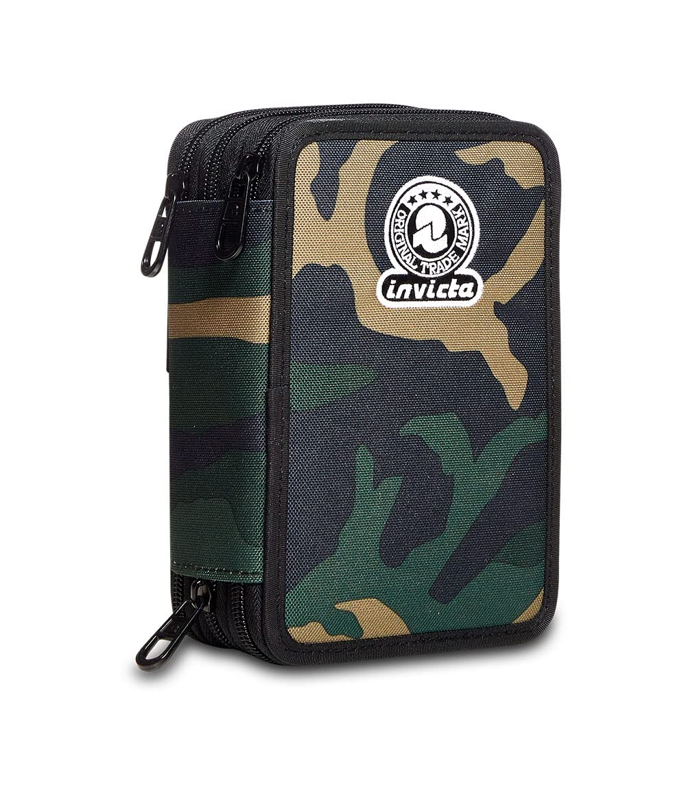 invicta-astuccio-scuola-3-zip-verde-militare-completo image 8