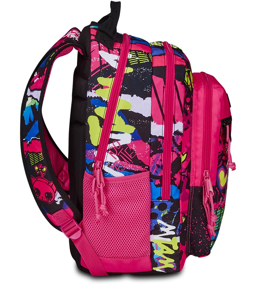 mitama-new-plus-zaino-triplo-scomparto-too-cute-rosa-e-nero-scuola-elementare image 3