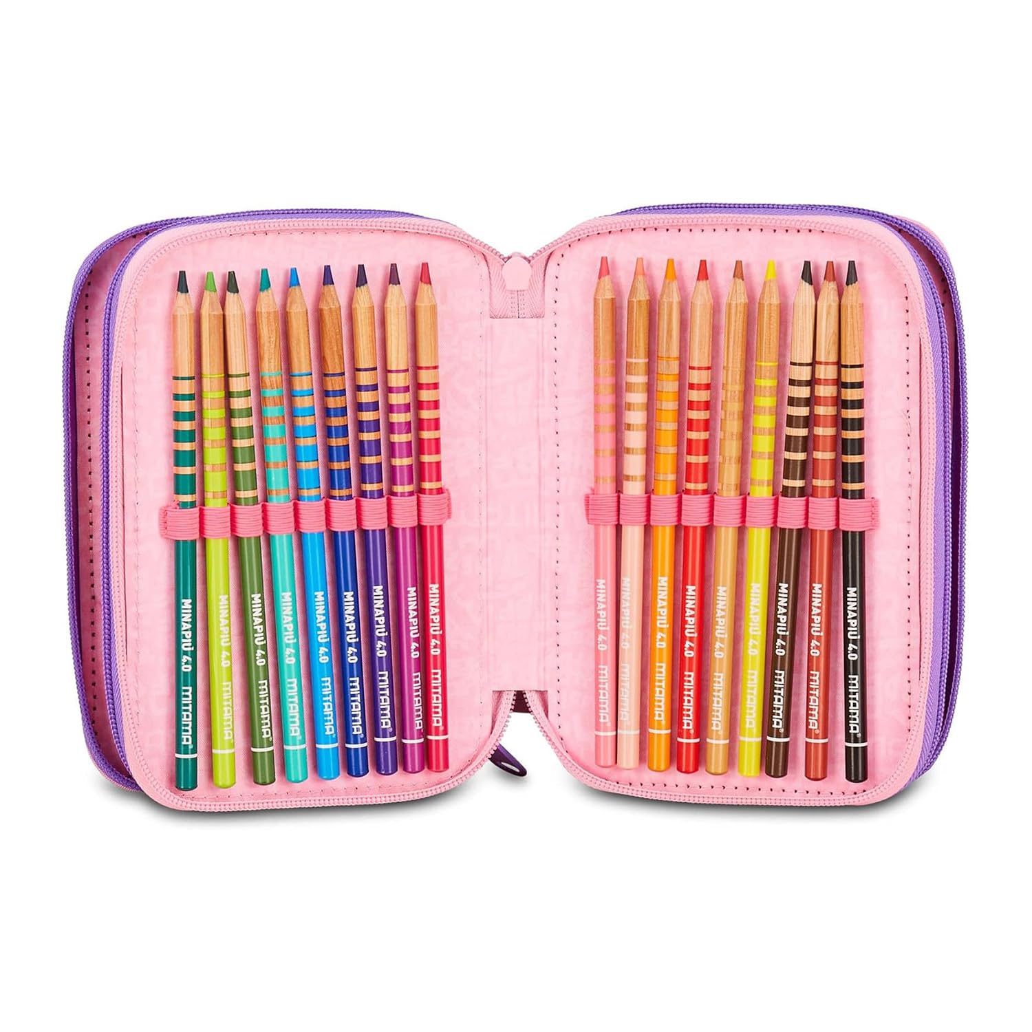 mitama-astuccio-scuola-3-scomparti-love-shine-rosa-completo-47-pezzi image 4