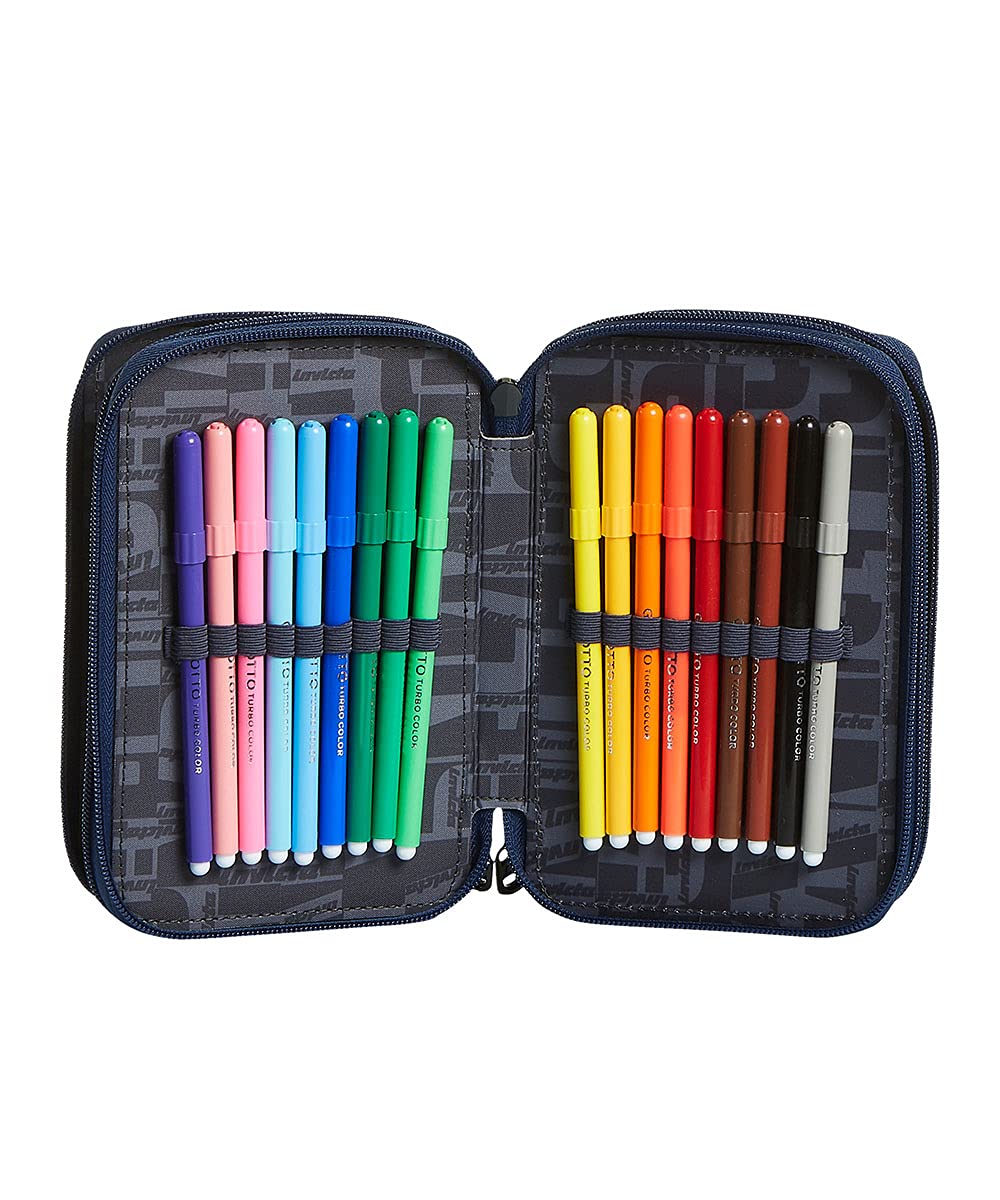 invicta-astuccio-scuola-3-zip-blu-triplo-scomparto-completo image 4