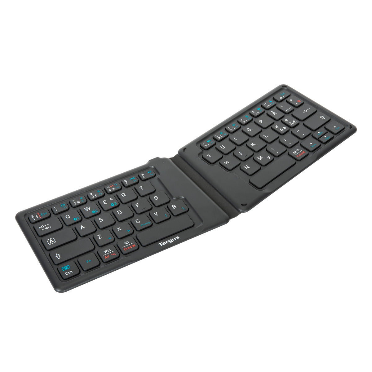 targus-tastiera-ergonomica-pieghevole-antimicrobica-con-layout-nordico image 1
