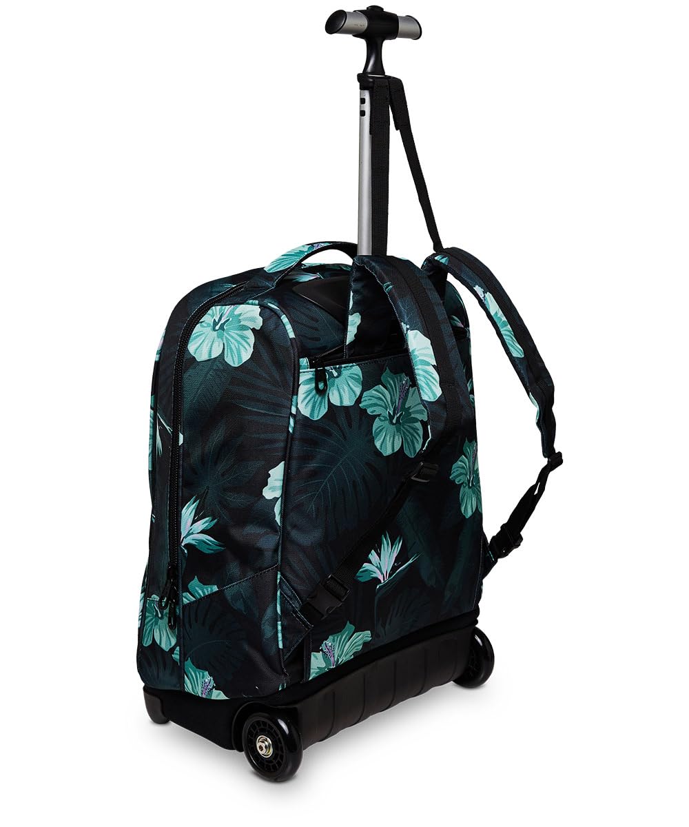 invicta-trolley-scuola-fantasy-hibiscus-azzurro-e-verde-2-in-1-con-spallacci-zai image 6