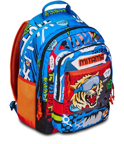 mitama-tiger-wild-zaino-scuola-triplo-scomparto-blu-e-nero image 8