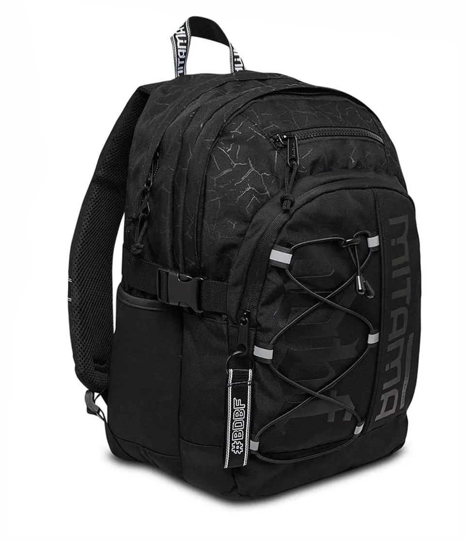 mitama-bdbf-black-cracks-zaino-scuola-nero-triplo-scomparto-impermeabile-con-usb image 1