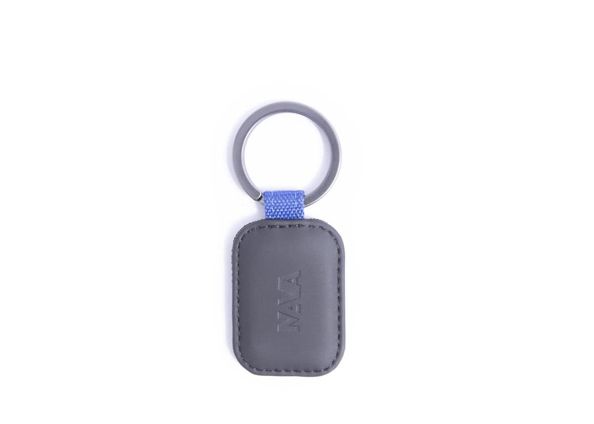 nava-twin-colors-portachiavi-tondo-in-pu-nero-blu-royal image 1