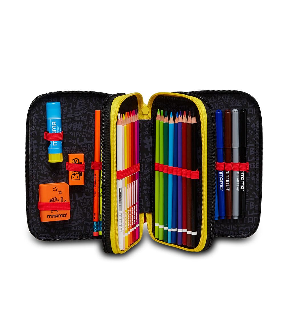 mitama-triplo-creatures-astuccio-scuola-3-scomparti-da-47-pezzi-multicolore image 2