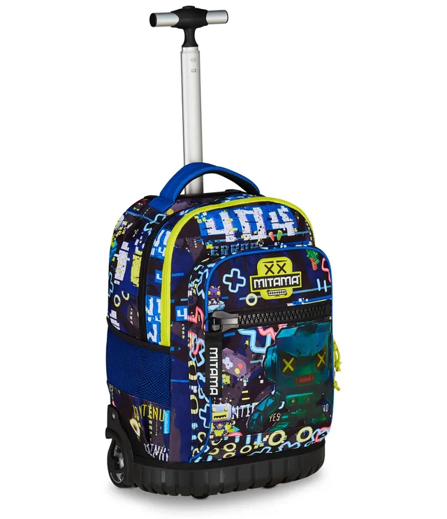 mitama-trolley-scuola-run-maxi-gaming404-blu-doppio-scomparto image 1