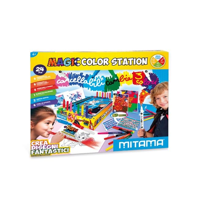 mitama-magic-color-station-set-pennarelli-magici-con-album-a4-e-aerografi image 1