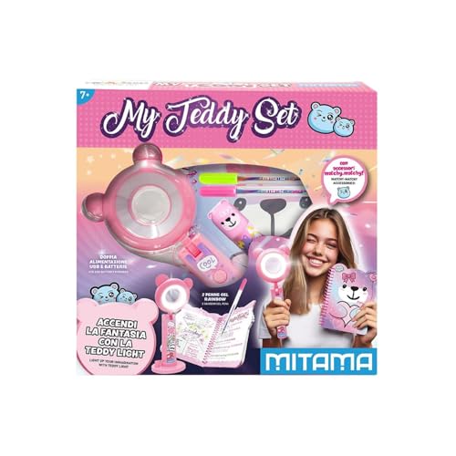 mitama-scatola-my-teddy-set-rosa-con-lampada-teddy-e-cancelleria image 4
