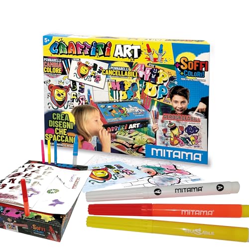 mitama-graffiti-art-kit-creativo-24-pz-con-aerografi-e-stencil-28x39-5x5-cm image 8