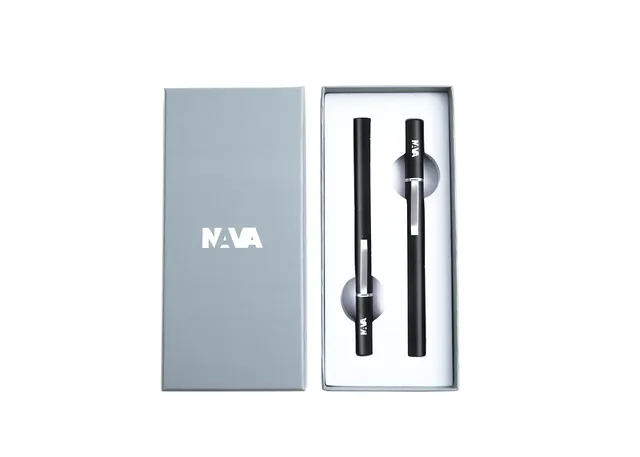 nava-design-magnetica-set-penna-sfera-stilografica-nero-argento-11-cm image 1