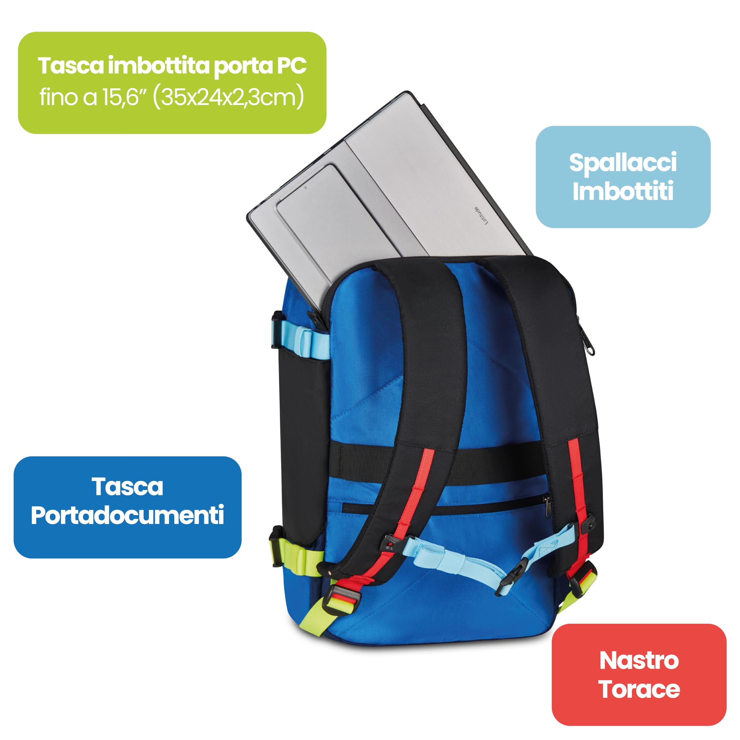 invicta-packly-zaino-18l-40x27x14-5-cm-bagaglio-a-mano-con-tasca-pc-15-6-blu-mul image 5