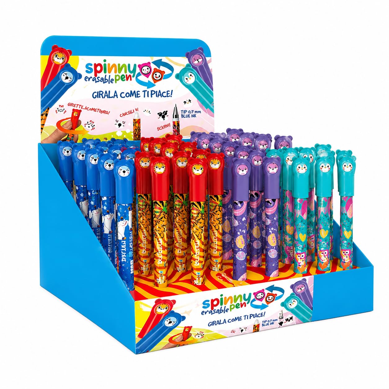 mitama-spinny-pen-set-4-penne-cancellabili-blu-0-7mm-animali image 8