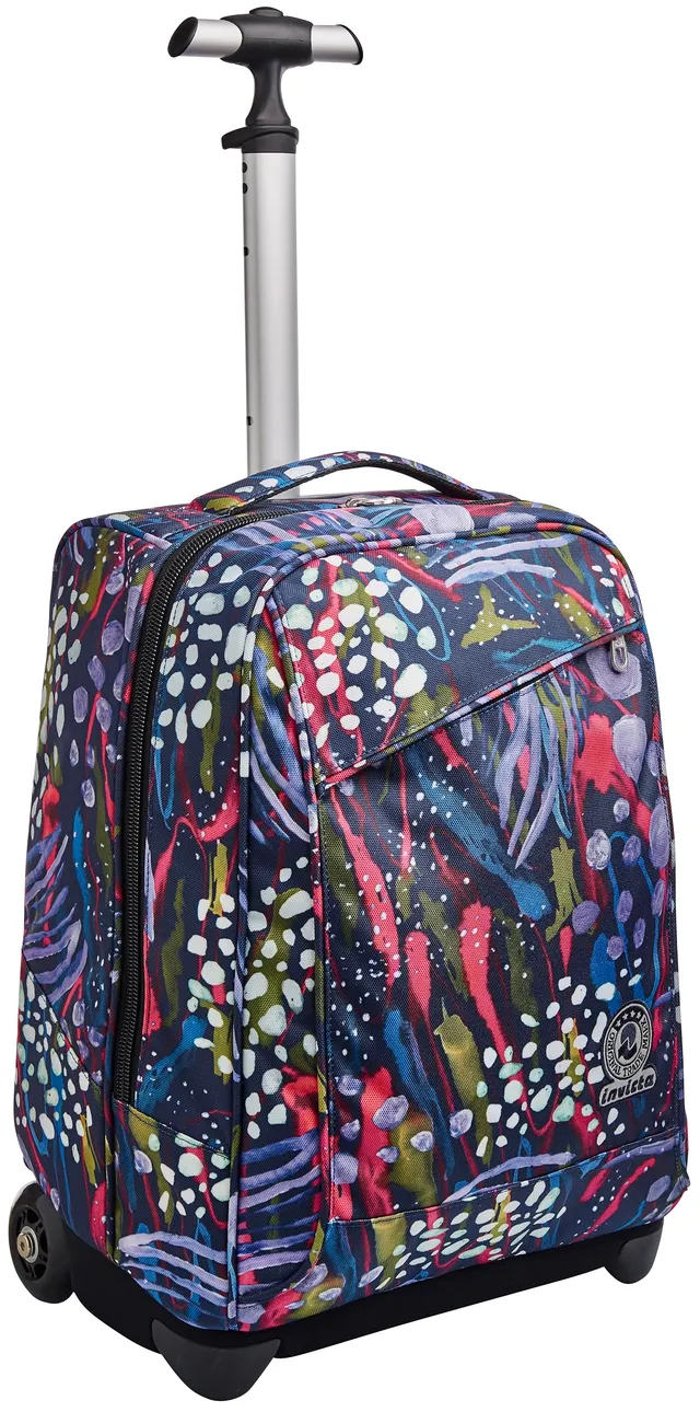 invicta-trolley-scuola-2-in-1-abstract-jungle-blu-zaino-e-trolley-35-lt-48x35x22 image 1