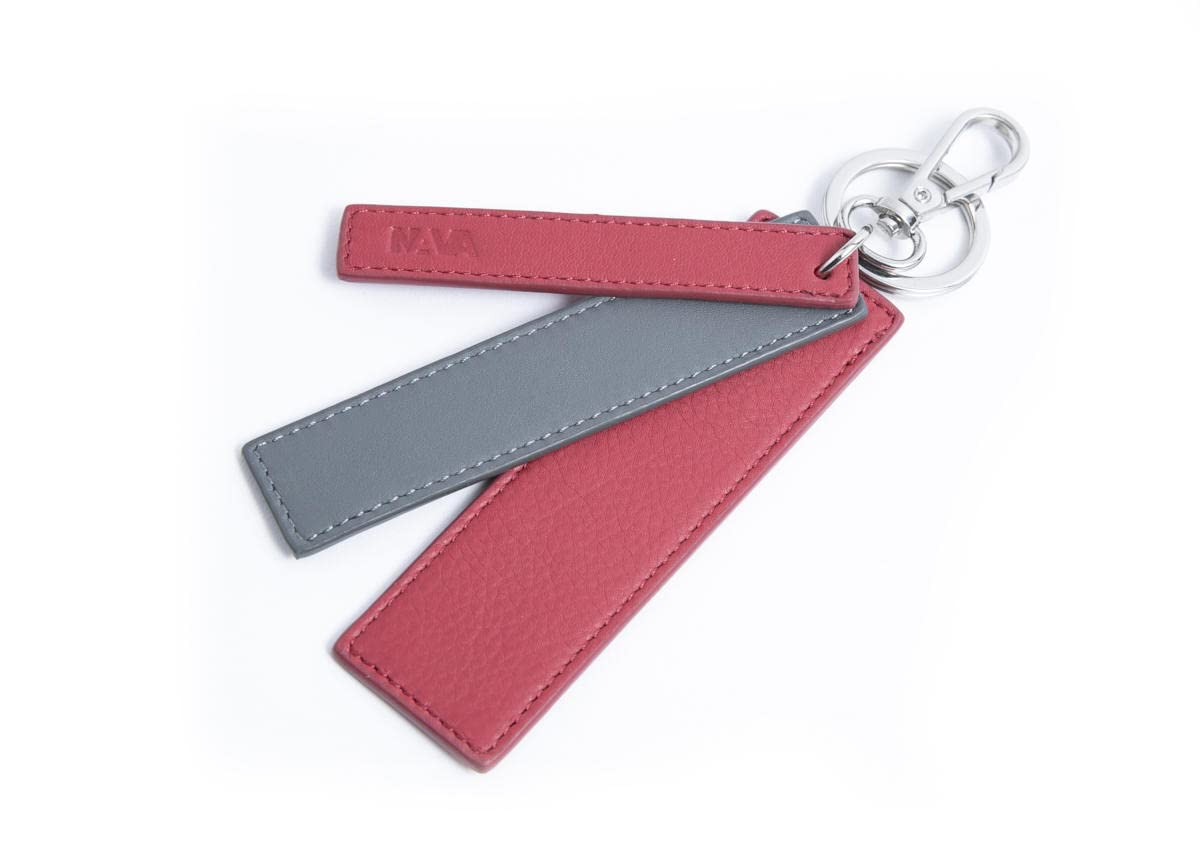 nava-design-smooth-portachiavi-con-charm-in-pelle-rosso-grigio-rosso-9-x-4-cm image 2