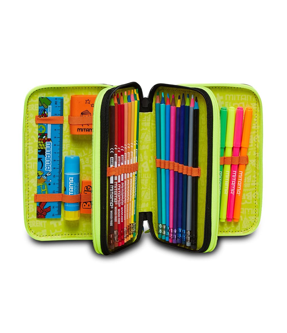 mitama-super-triplo-cool-bro-astuccio-scuola-3-scomparti-da-47-pezzi-nero image 2
