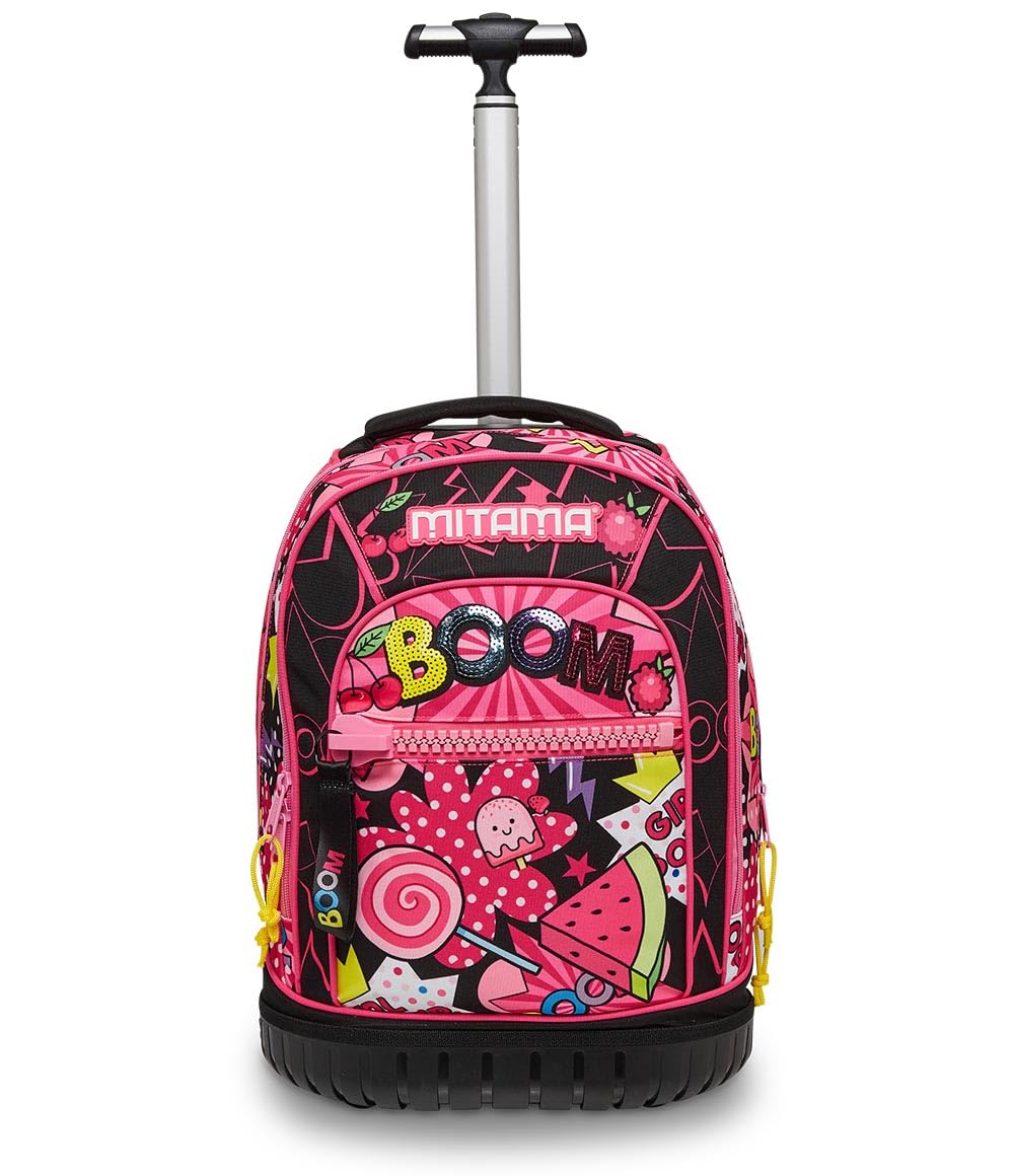 mitama-trolley-scuola-run-candy-boom-rosa-doppio-scomparto-33-l-impermeabile image 8