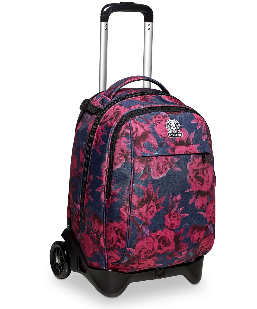 invicta-trolley-tech-roses-3-in-1-trolley-scuola-con-zaino-sganciabile image 1