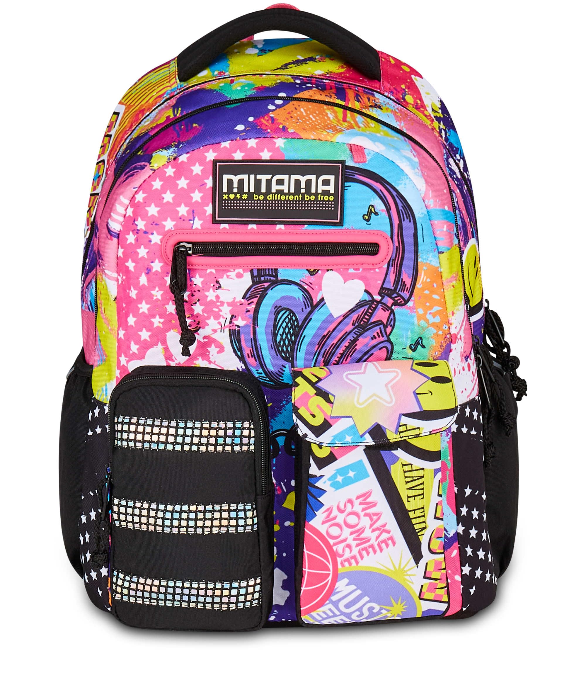mitama-zaino-new-plus-music-sticker-rosa-zaino-scuola-elementare-30-l image 2