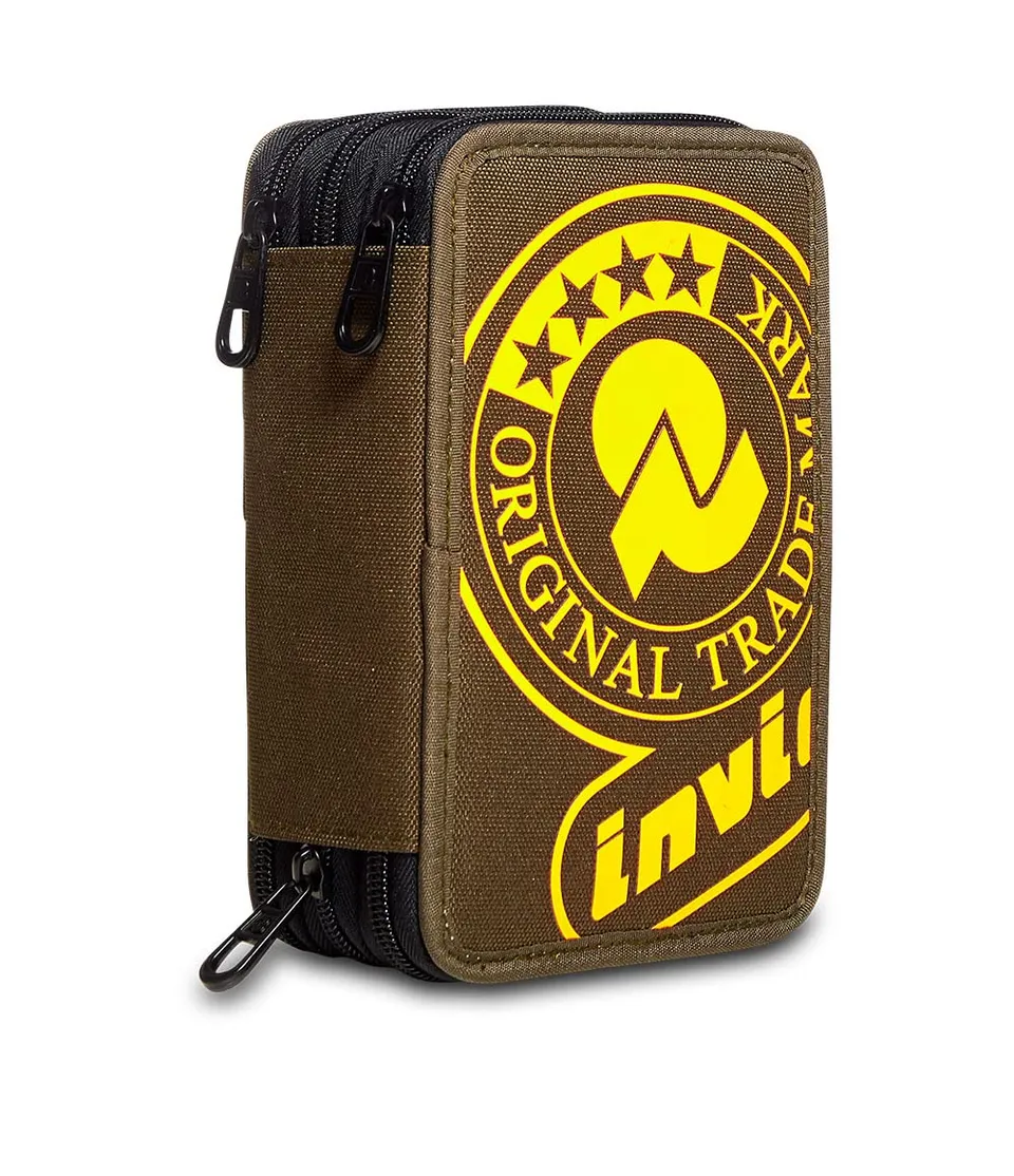 invicta-astuccio-scuola-3-zip-verde-militare-completo image 1